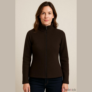 LIDA Baday dark soft brown 100% wool lined zip jacket Size 8